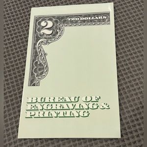 Sheet of 4 Uncut Uncirculated $2 Bills 1976 US Bureau of Engraving & Printing